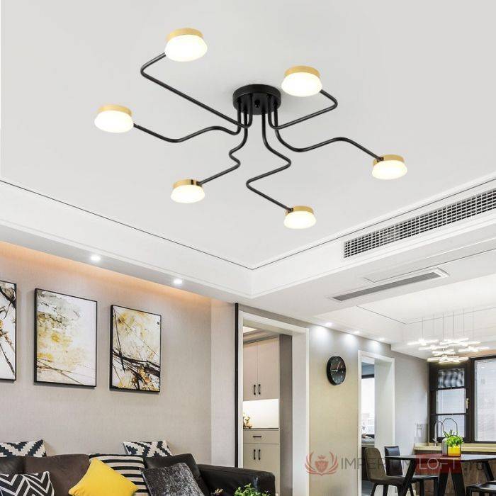 Варианты освещения комнаты с натяжным потолком: точечные, встраиваемые и накладные светильники, а так же их расположение на натяжном потолке