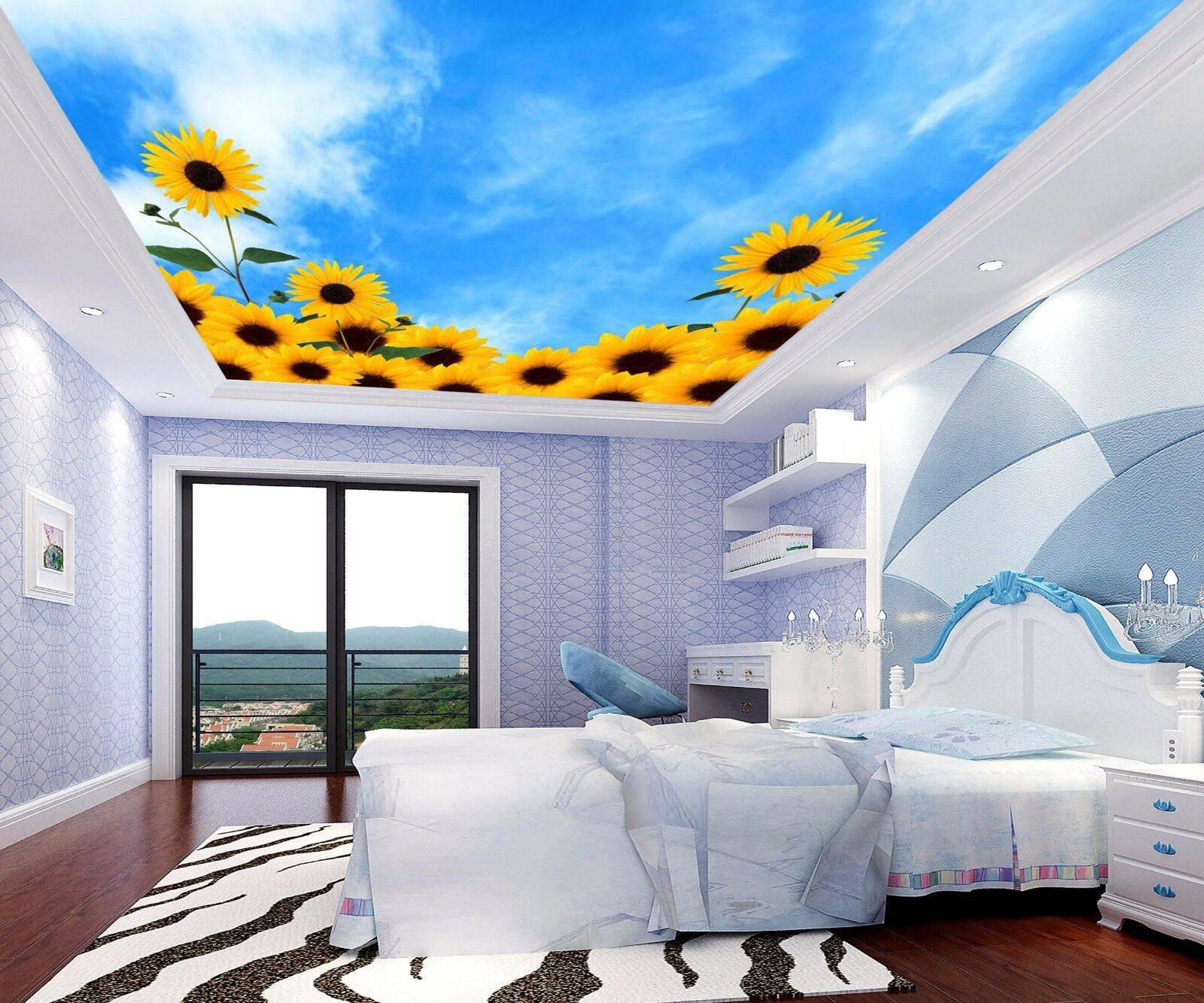 Обои с облаками для визуального расширения комнаты: советы по выбору и оклейке на потолок