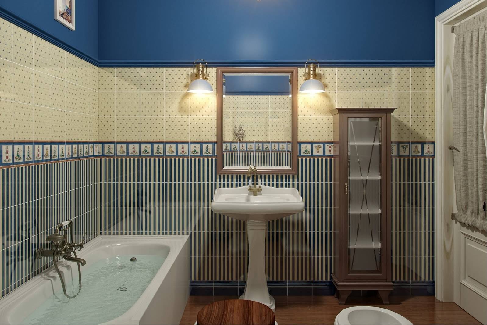 Ванная в морском стиле: как красиво оформить ванную комнату в морском стиле