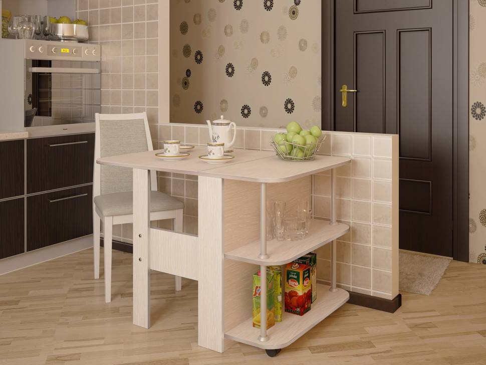 Раскладной кухонный стол для маленькой кухни: конструкция, материалы, способ трансформации