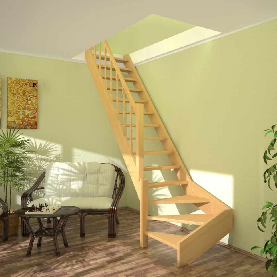Лестницы из дерева на второй этаж в частном доме + 75 фото