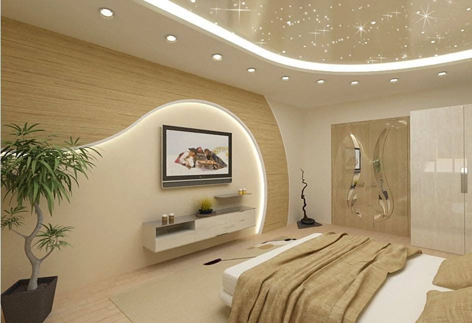 Дизайн потолка в спальне — 150 фото лучших идей и новинок