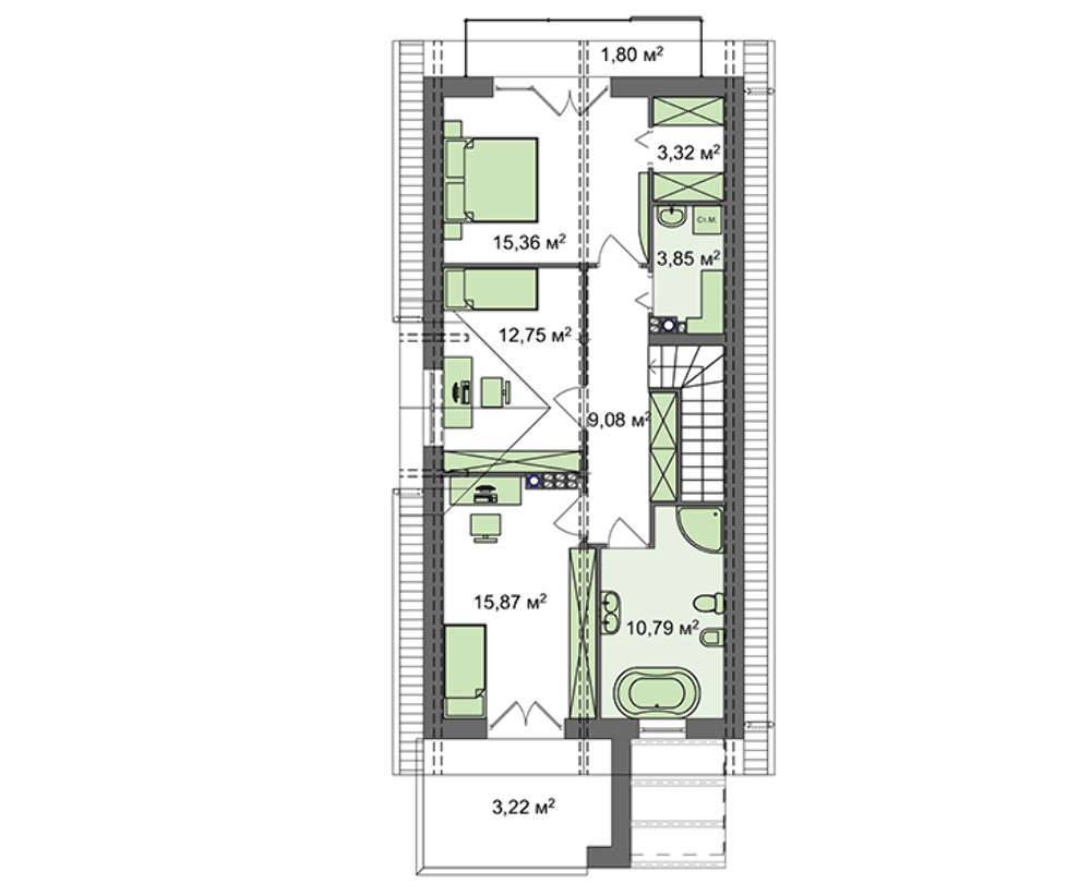 Проекты домов для узких участков: нюансы и особенности проектирования узких коттеджей, примеры планировок