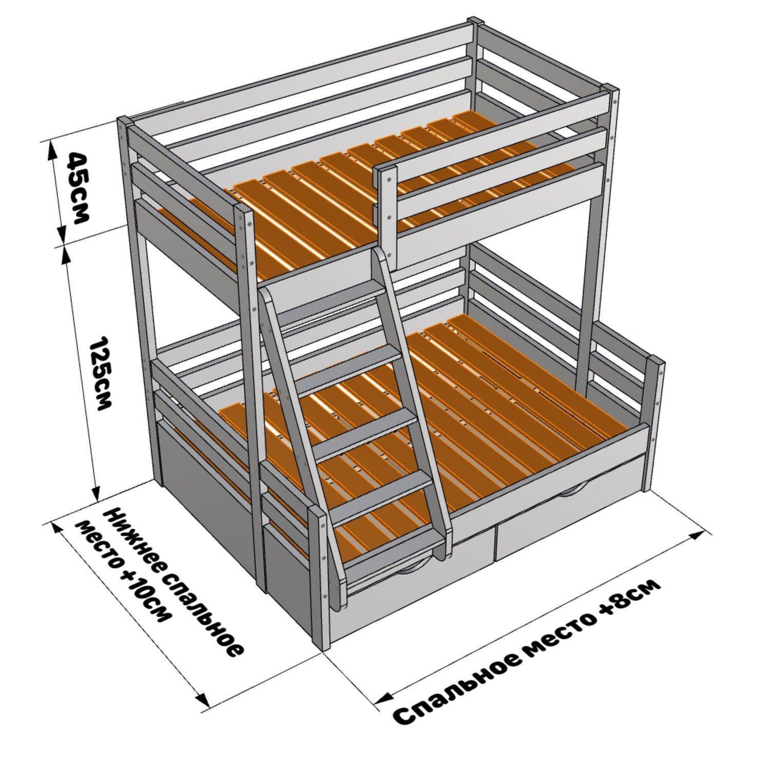чертежи двухъярусные кровати и