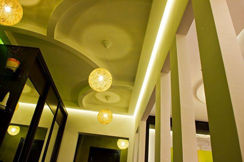Дизайн подвесных потолков из гипсокартона в квартире: фото