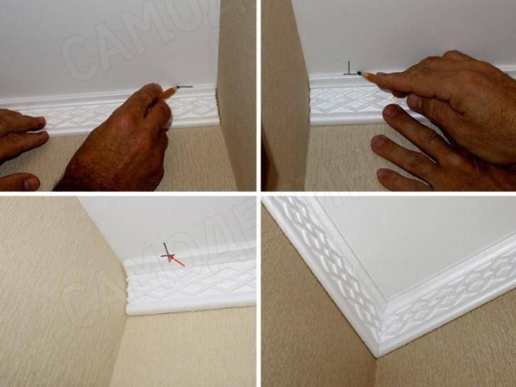 Как сделать плинтуса на потолок (углы)