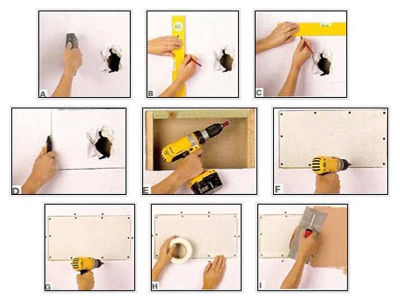 Как заделать дыру в гипсокартоне – убираем дефект на стене без следа