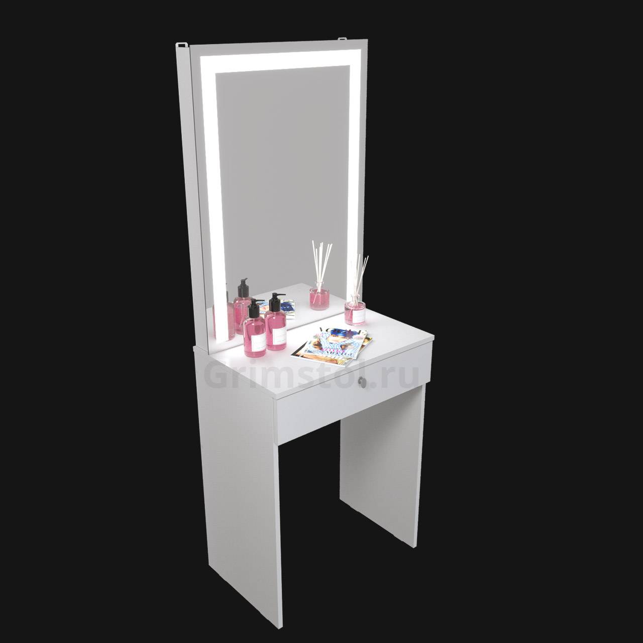 Туалетный столик с зеркалом с подсветкой: высота, размеры (70 фото)