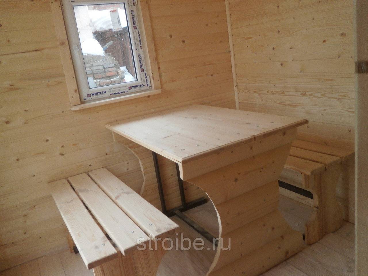 самодельный стол в баню