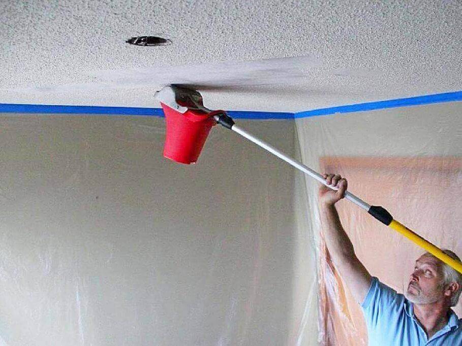 Побелка потолка водоэмульсионной краской своими руками – инструкция и пошаговое руководство