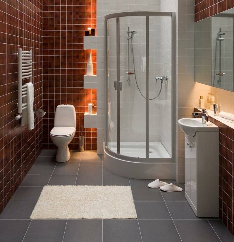 Дизайн интерьера ванной комнаты, совмещенной с туалетом и душевой кабиной: планировка, проект санузла
 - 28 фото