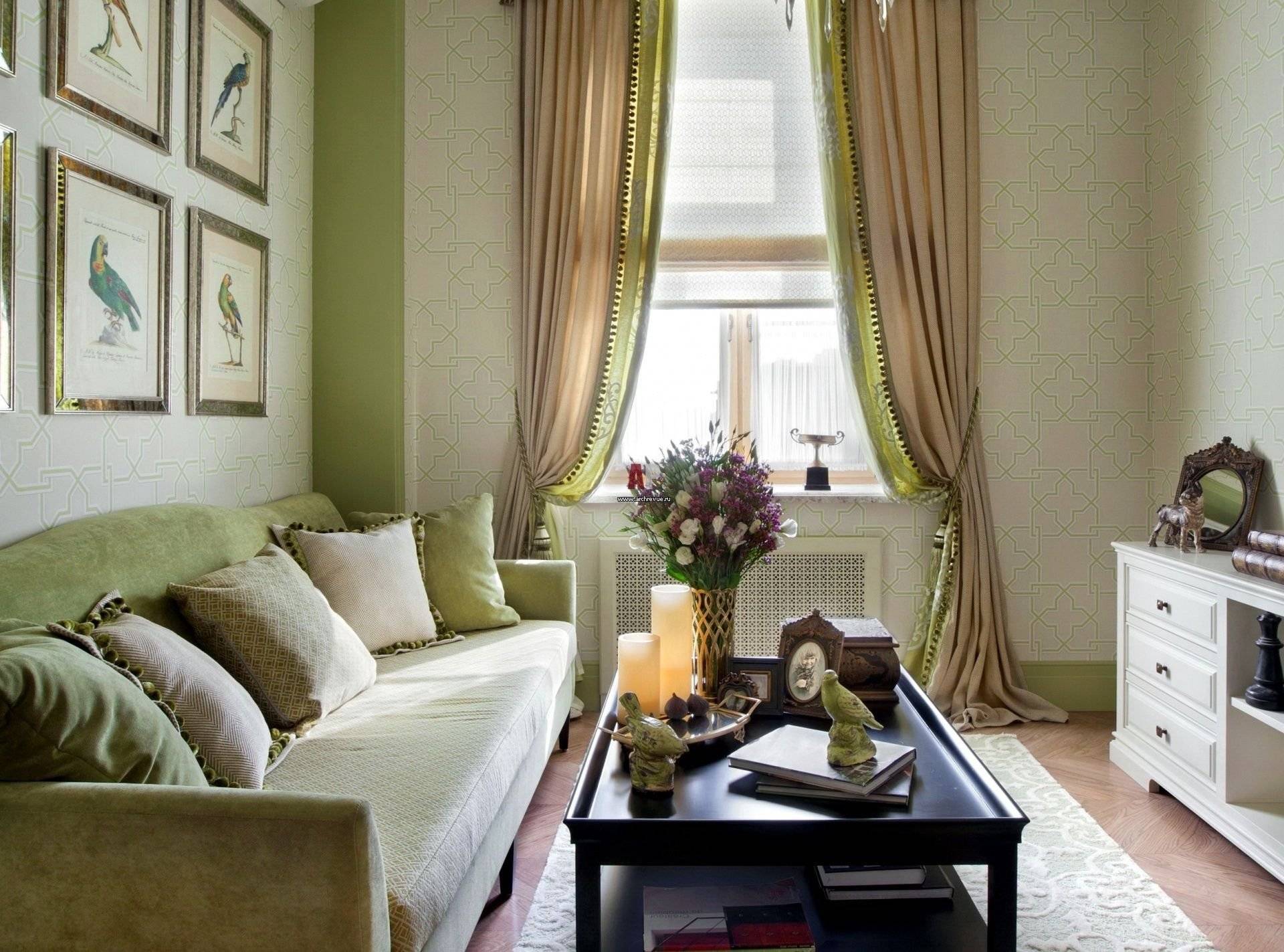 Оливковый цвет в интерьере комнат