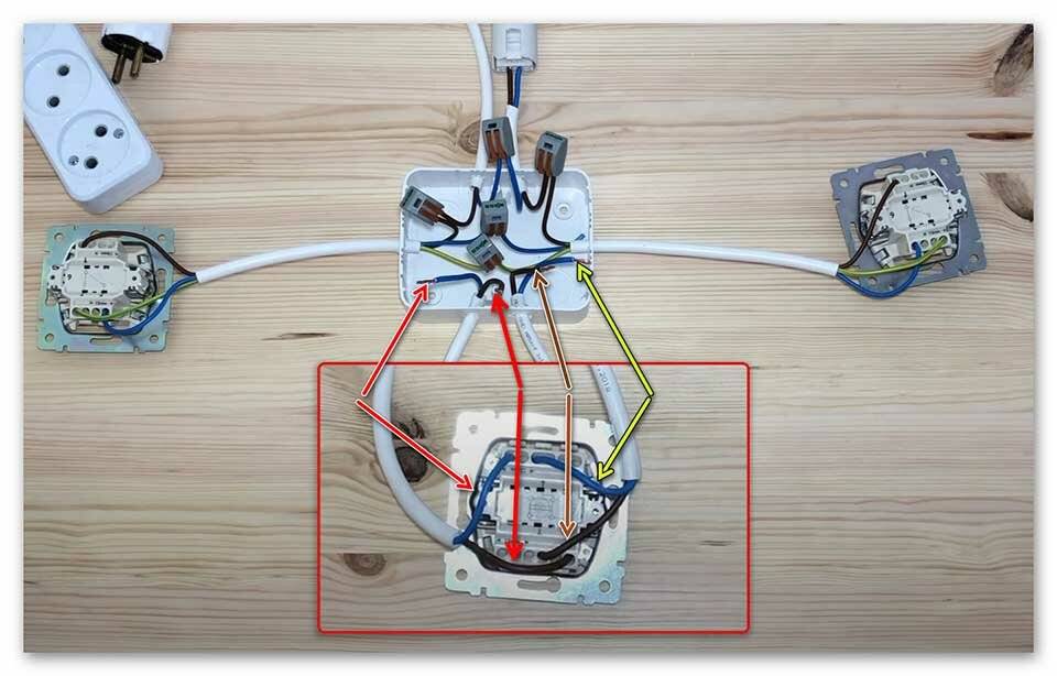 Схема подключения проходного выключателя: из двух и трех точек