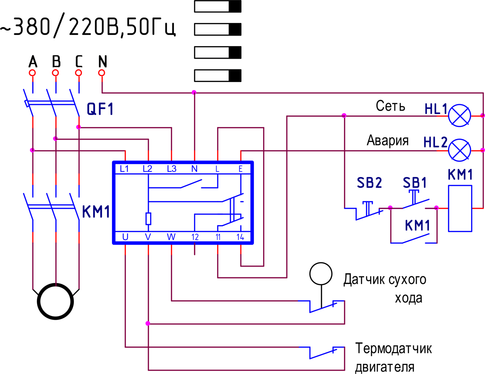 Инструкция по выбору теплового реле для защиты электродвигателя