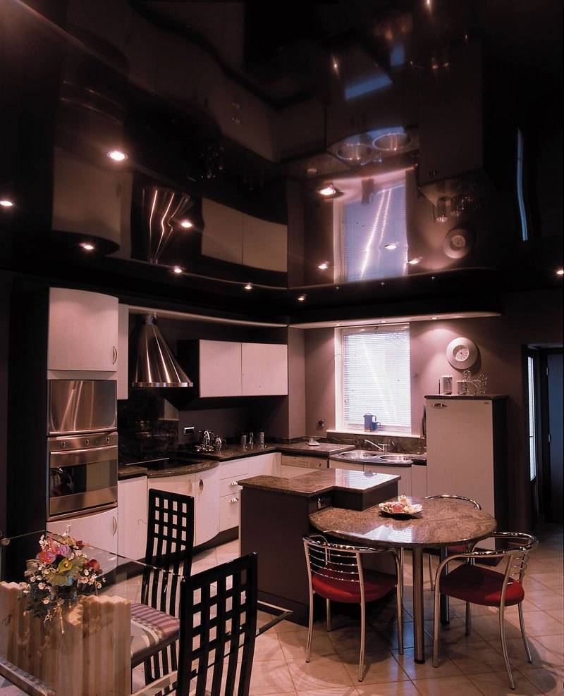 Потолок на кухне - 70 фото идеального сочетания в интерьере