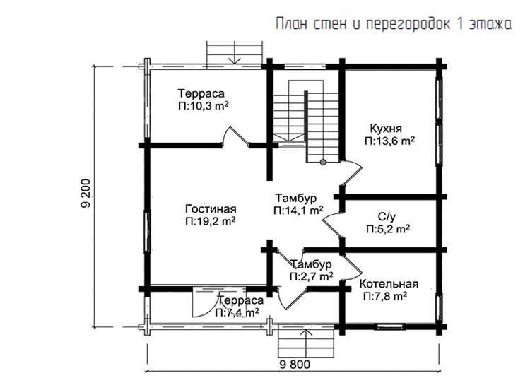 Веранда на плане