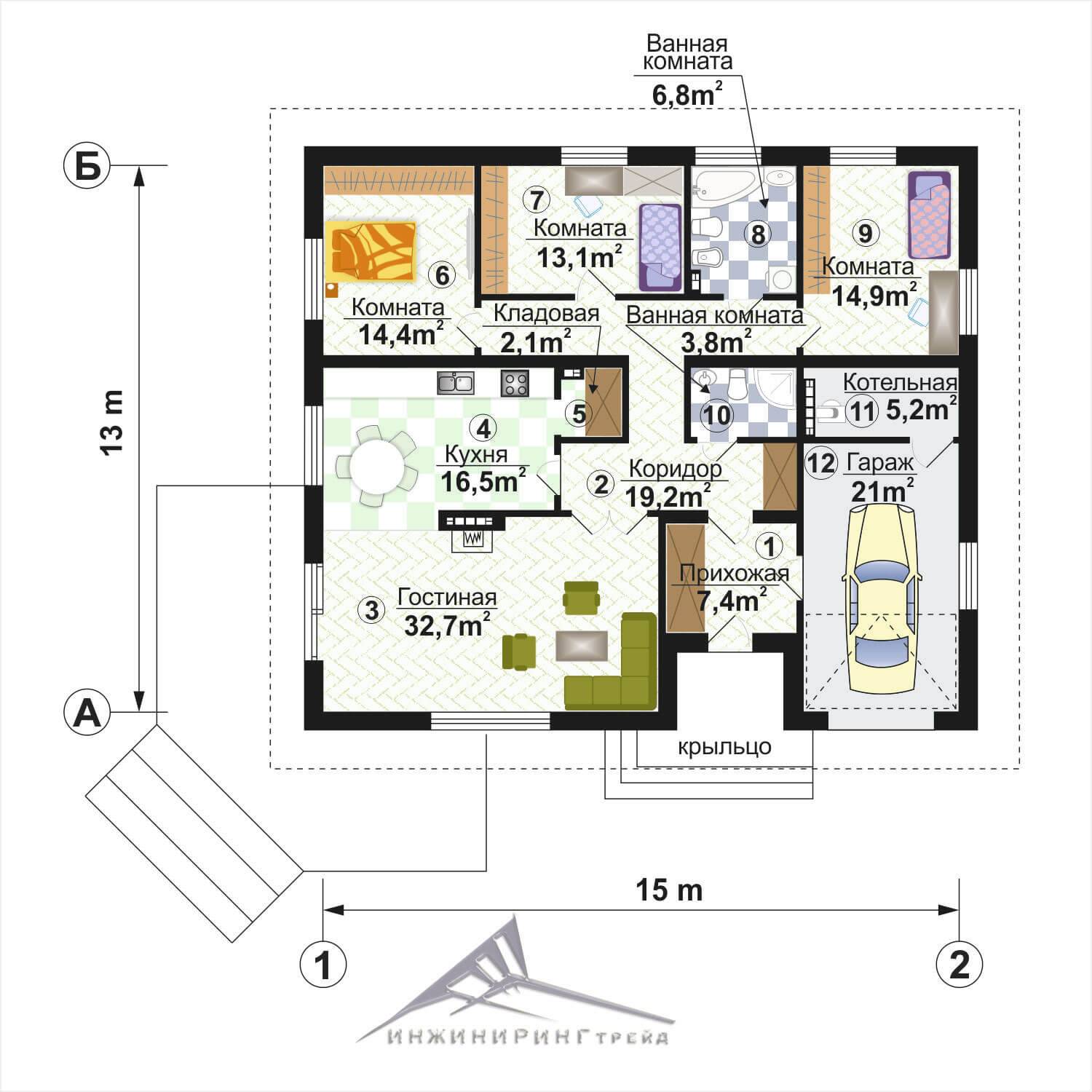 Правила создания оптимального пространства при проектировании дома с тремя спальнями