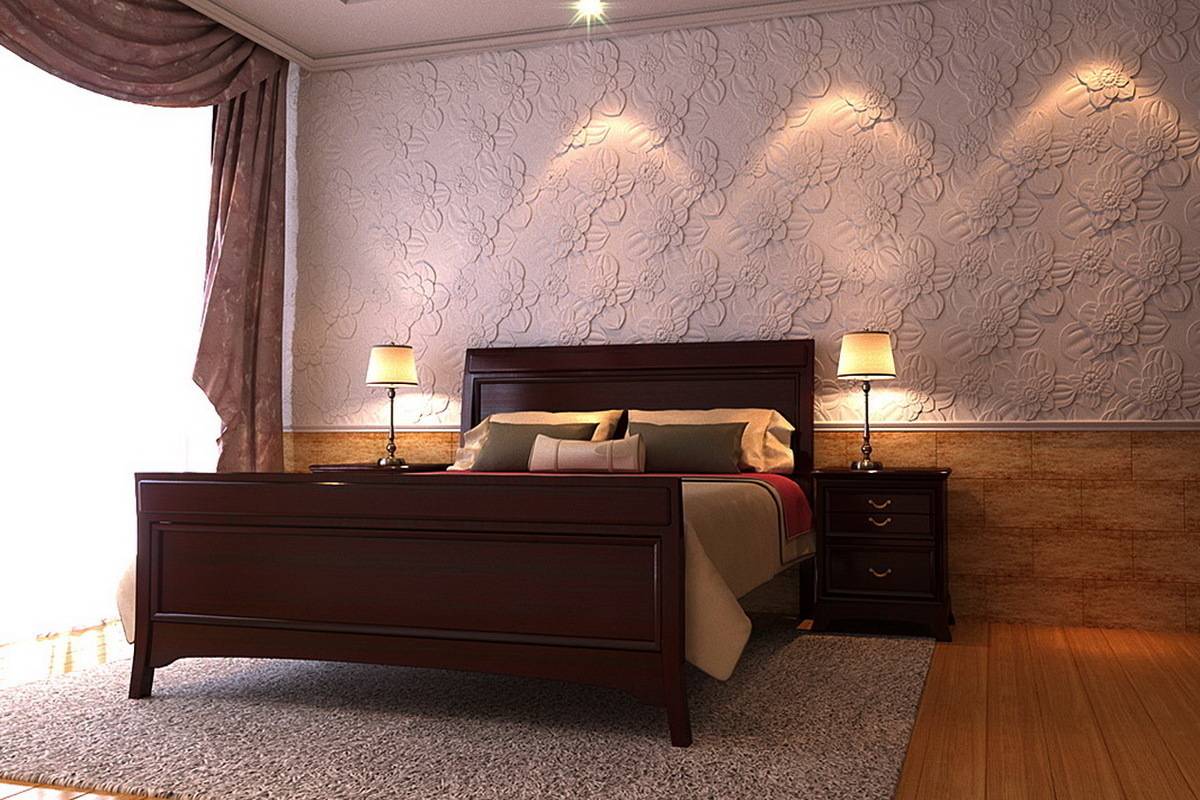 Декоративная штукатурка в интерьере спальни, гостиной: цвета, дизайн
 - 32 фото