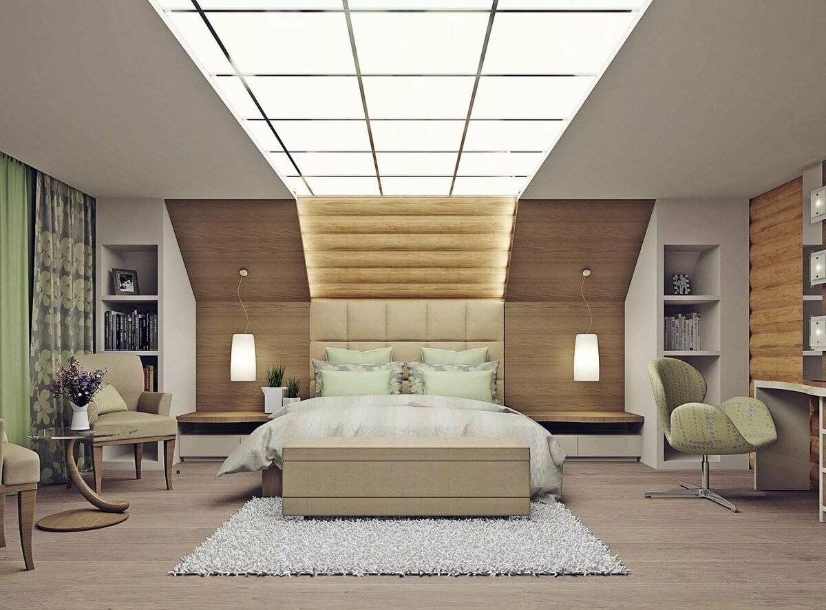 Спальня на мансарде. фотоколекция, варианты дизайна интерьера в разных стилях