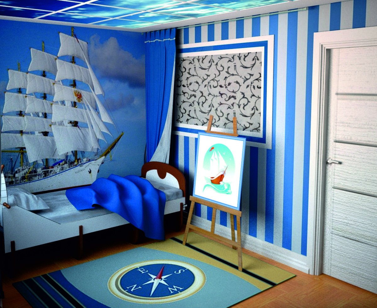 Детская комната в морском стиле: 50 фото-идей оформления детской для мальчика и девочки