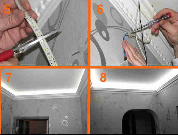 Потолок из гипсокартона с подсветкой: инструкция как сделать короб своими руками, видео и фото