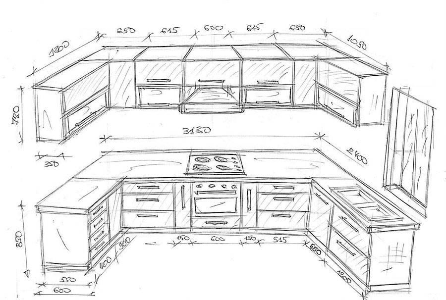 Кухонный гарнитур своими руками: чертежи и схемы, материалы, фото примеров