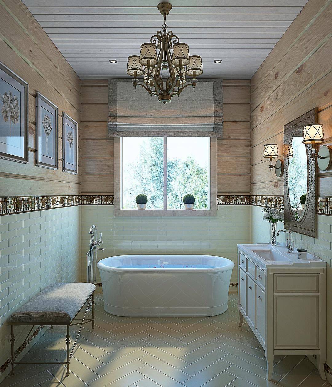 Комфортная ванная комната в деревянном доме: основные требования обустройства