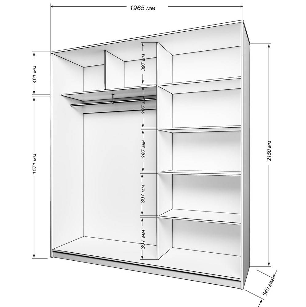 Шкаф купе ширина 2200 высота 2400 наполнение
