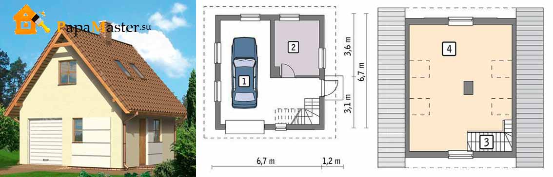 Гараж с мансардой: проекты с жилым этажом на две машины