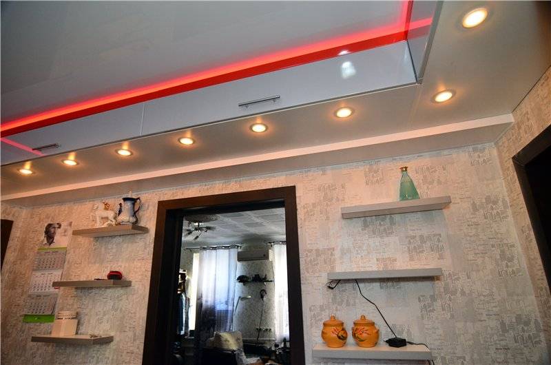 Как сделать двух уровненный потолок из гипсокартона с подсветкой своими руками? полезные рекомендации