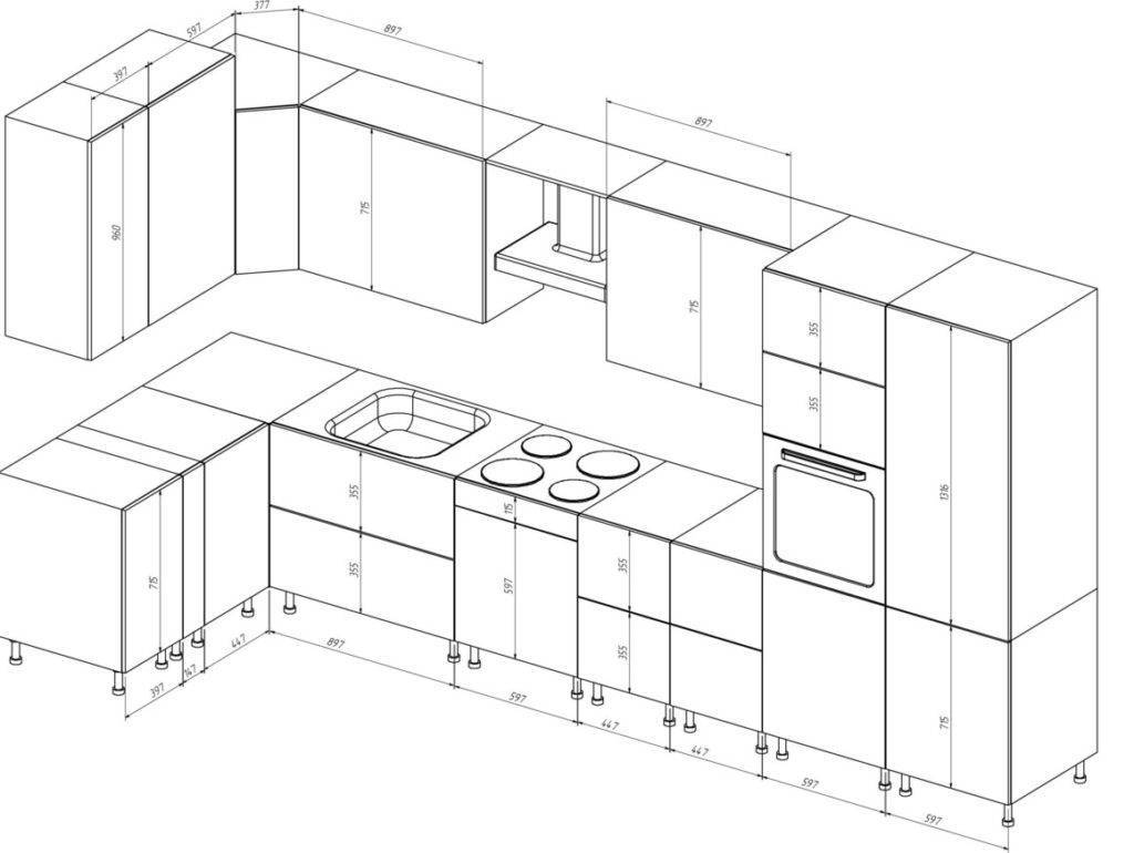 Чертежи мебель для кухни