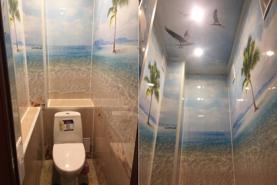 Отделка туалета пластиковыми панелями – дизайн и фото