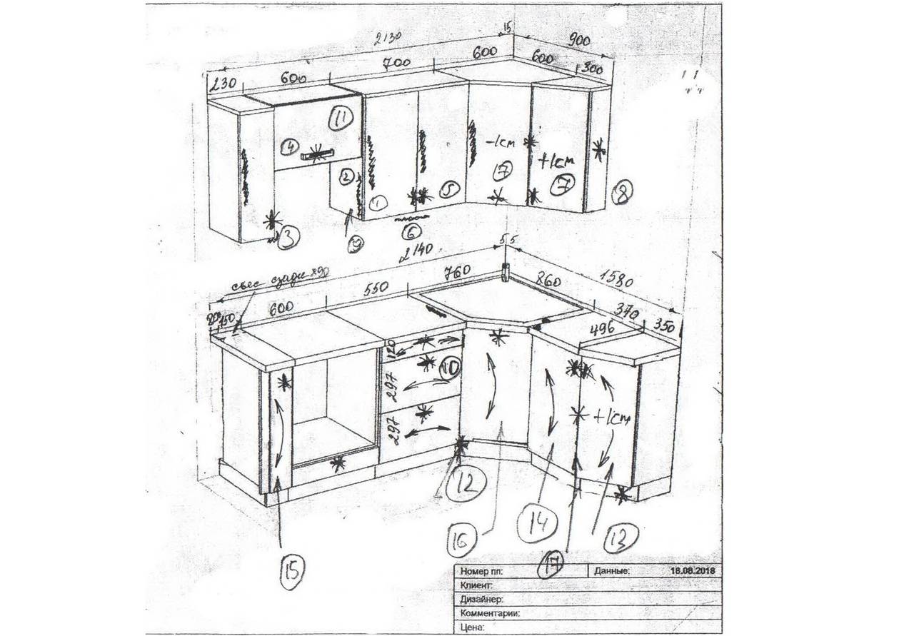 Схема сборки углового кухонного шкафа