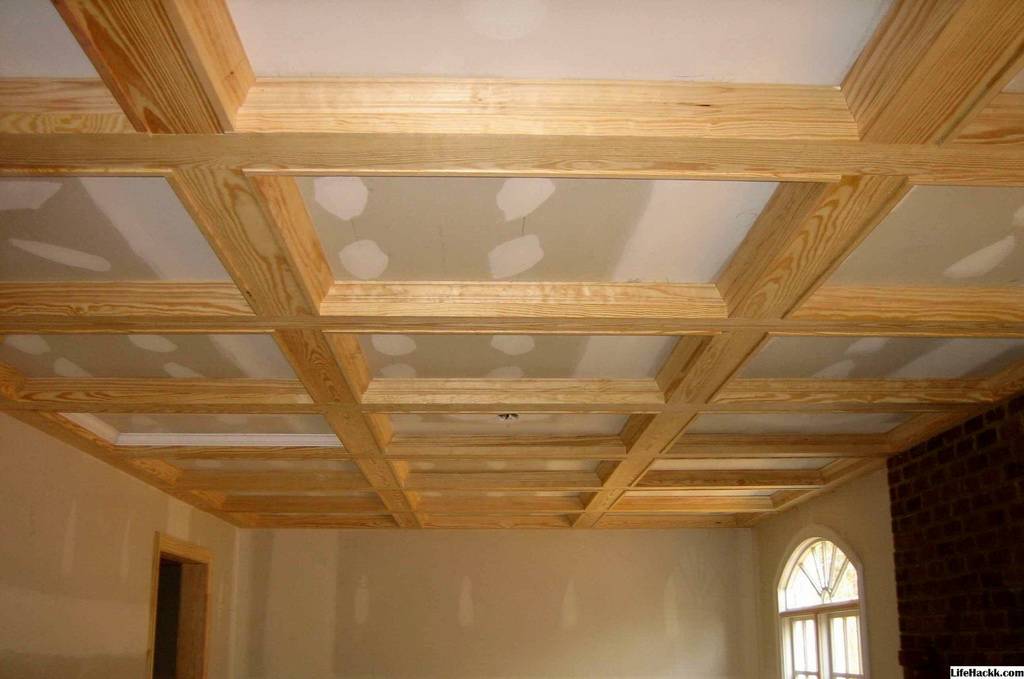 Кессонный потолок: из дерева, из гипсокартона, фото, своими руками