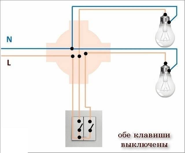 Как подключить одноклавишный и двухклавишный выключатель света (схема)
