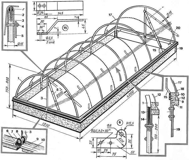 Парник из профильной трубы своими руками размеры чертежи фото