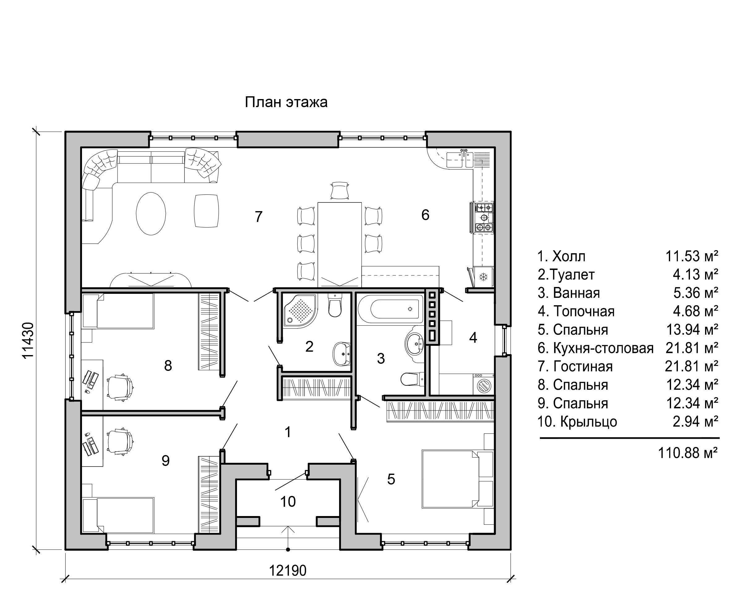 Проекты домов с тремя спальнями: стили помещения