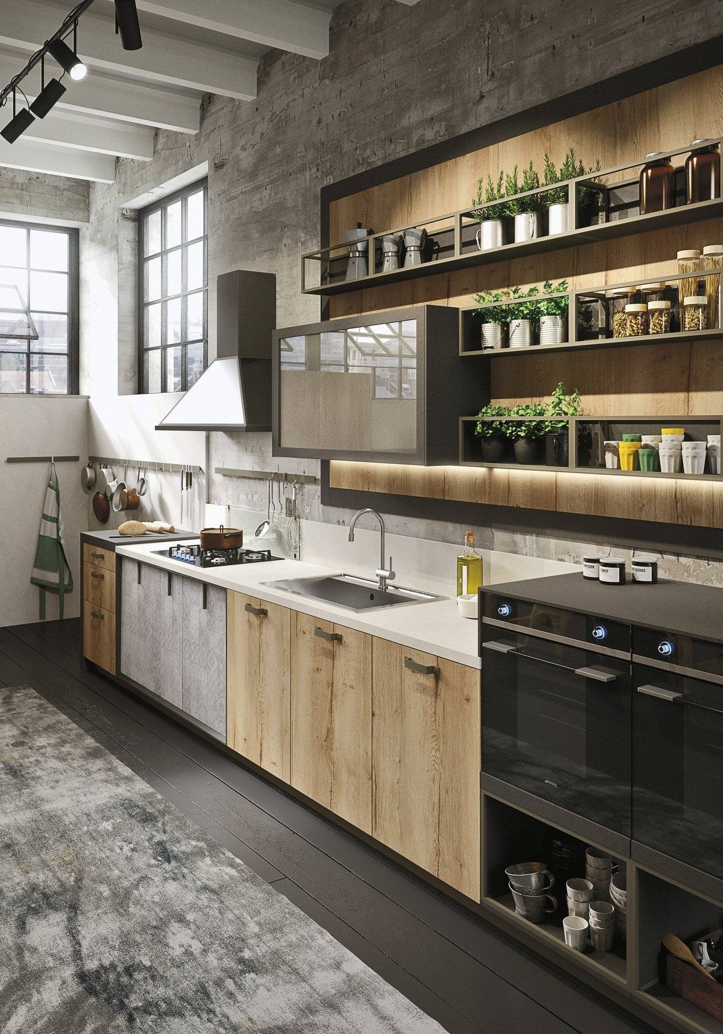 Кухня в стиле лофт: 100 лучших примеров на фото - дизайн интерьера