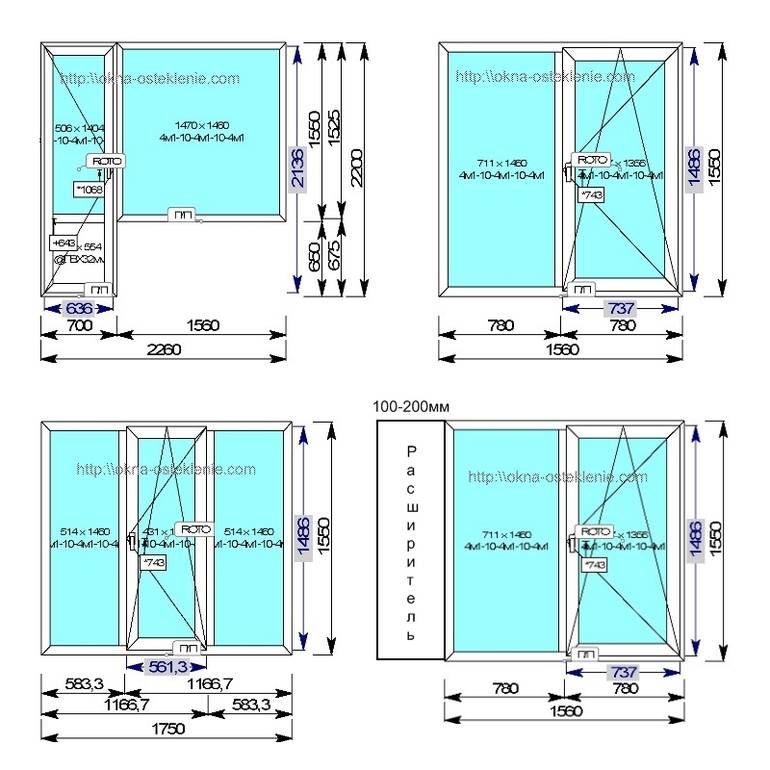 Картинки размеров пластиковых окон