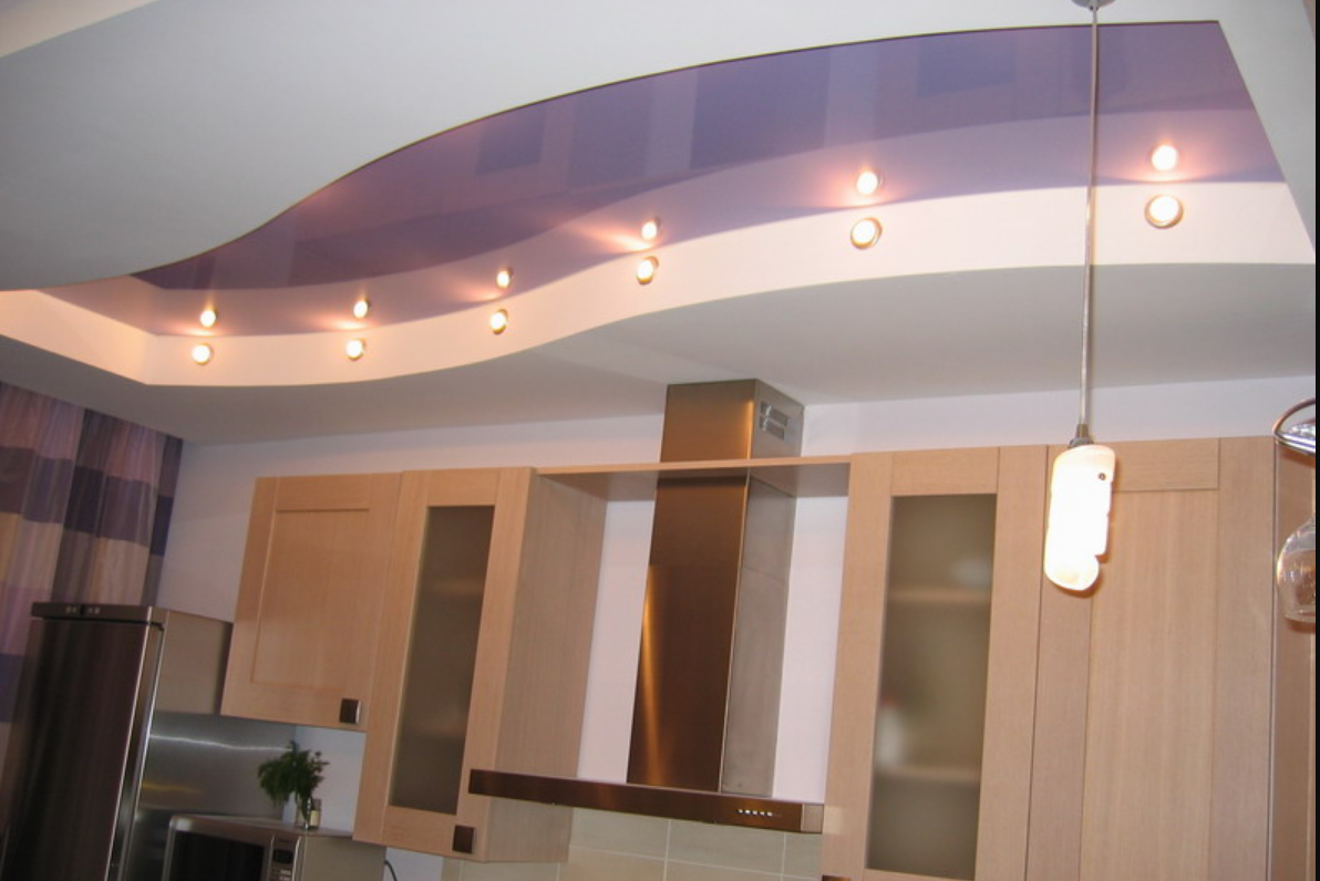 Потолки из гипсокартона на кухне - лучшие варианты и монтаж