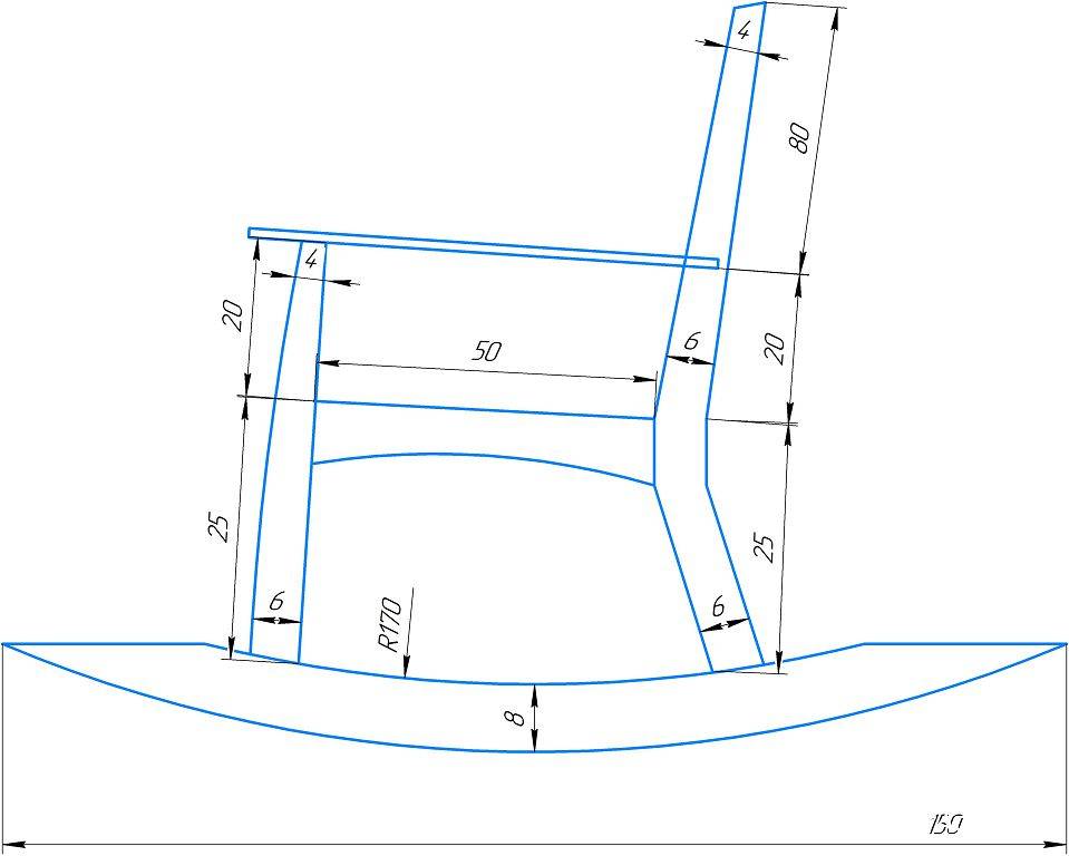 Кресло качалка своими руками размеры чертежи