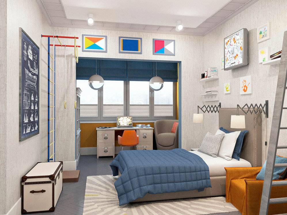 Дизайн детской комнаты для двух мальчиков-подростков разного возраста. создаем интерьер своими руками (фото)