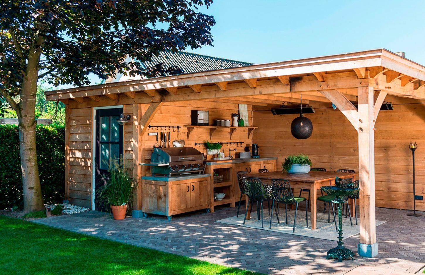 Как обустроить самому летнюю кухню на даче: лучшие проекты с фото