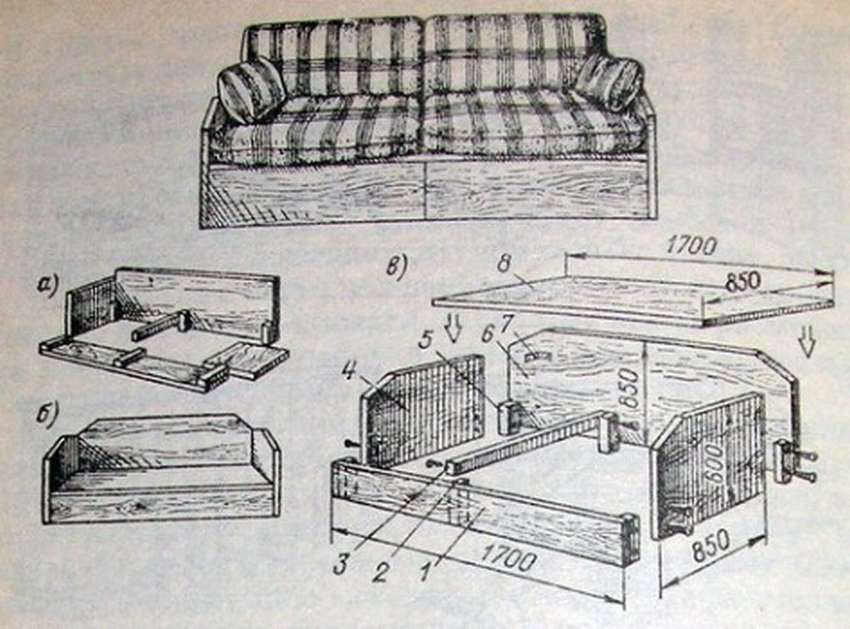 Как сделать диван-кровать из старой кровати. простой проект пошагово!