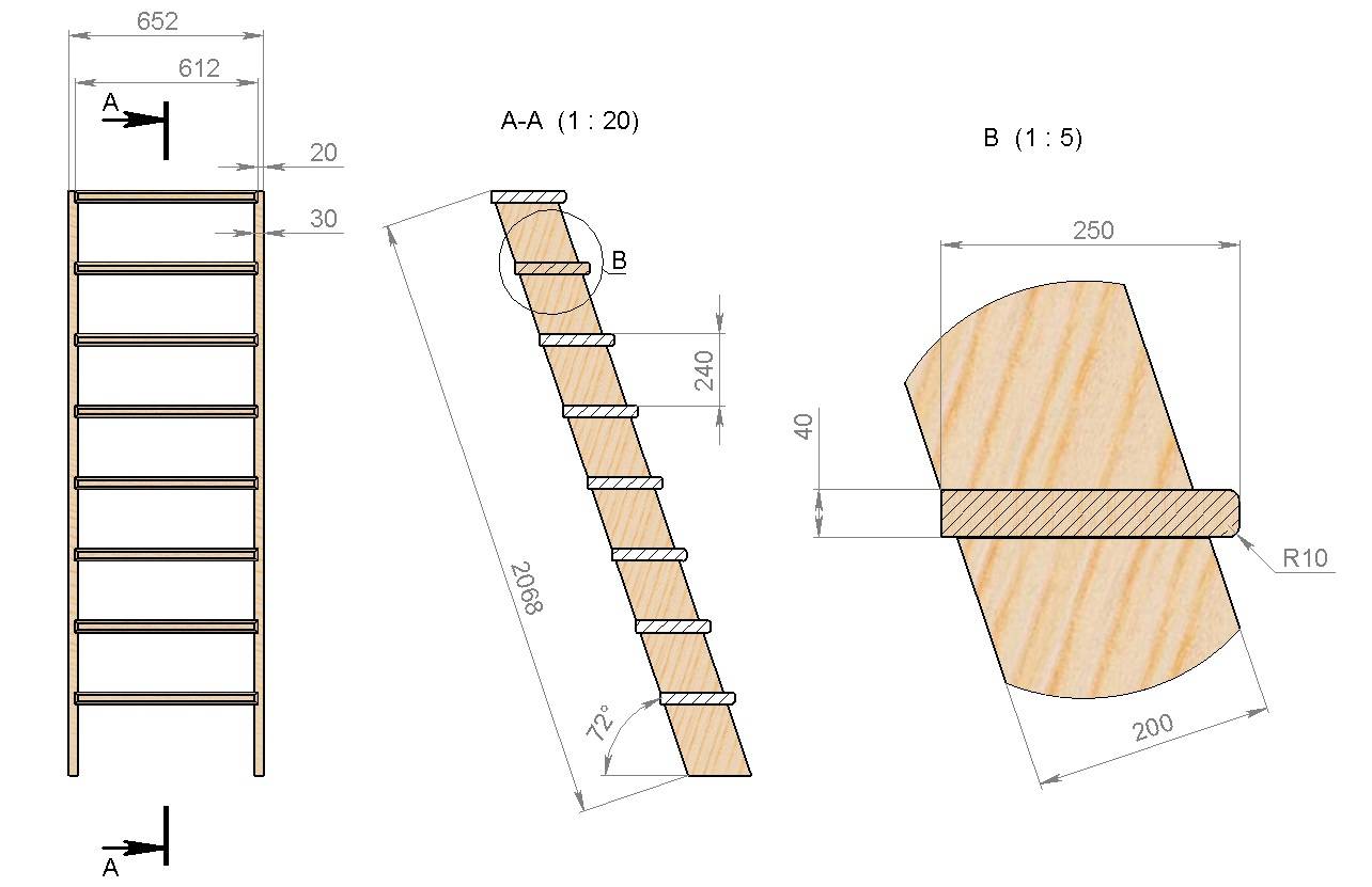 Как сделать деревянную стремянку своими руками чертежи — обзор вариантов и характеристик