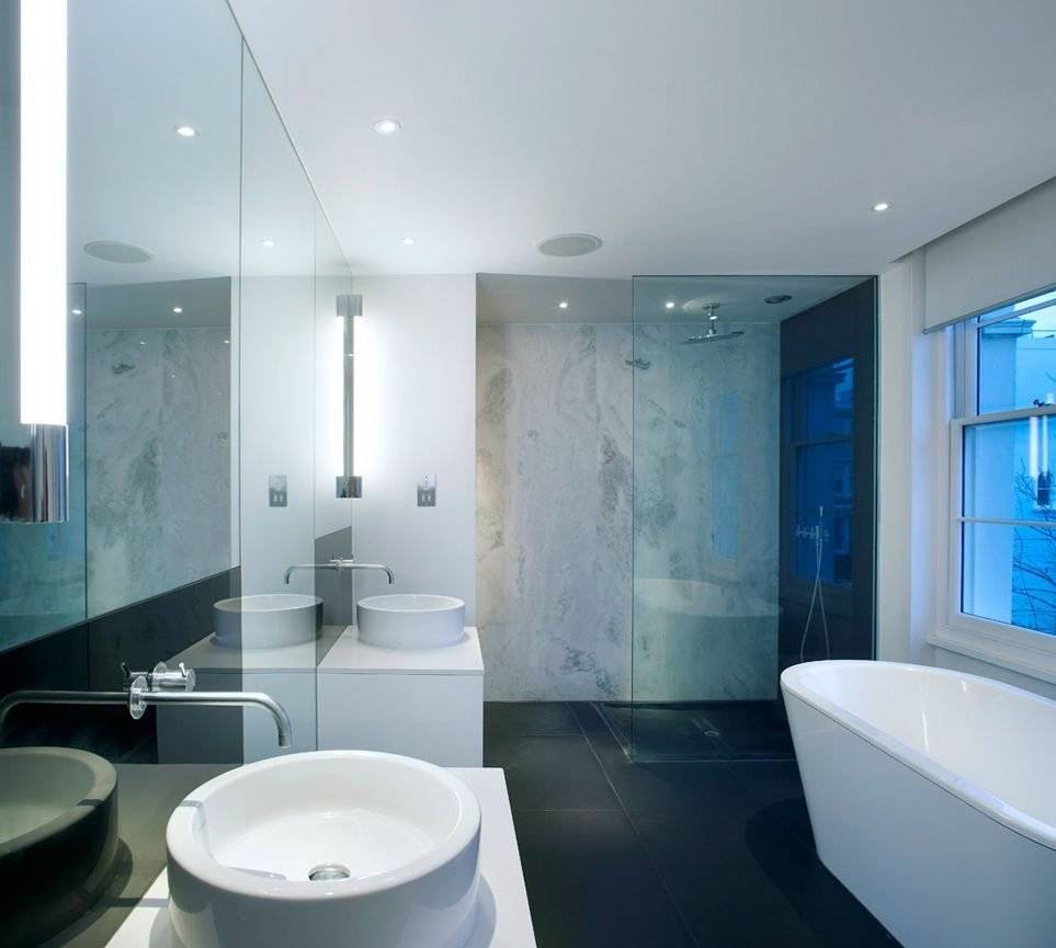 Натяжной потолок в ванной - 85 фото новинок современного дизайна