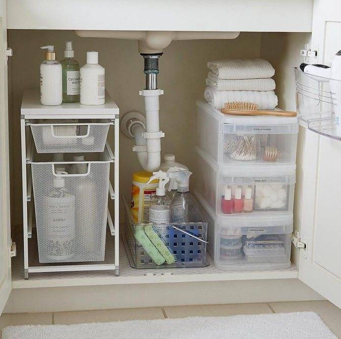 Как рационально организовать пространство под раковиной на кухне?