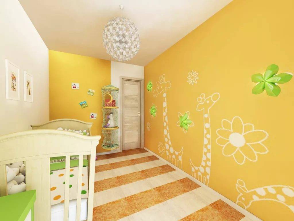 Покраска стен в детской – этапы работ и выбор материалов