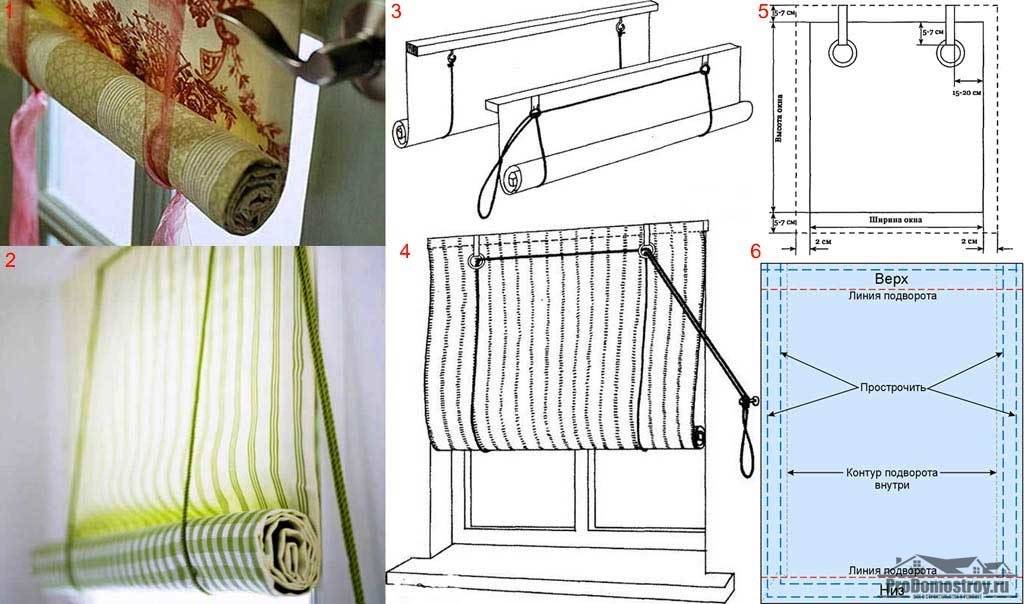 Как сделать римские шторы своими руками: пошаговая инструкция пошива и идеи оригинального декора окон