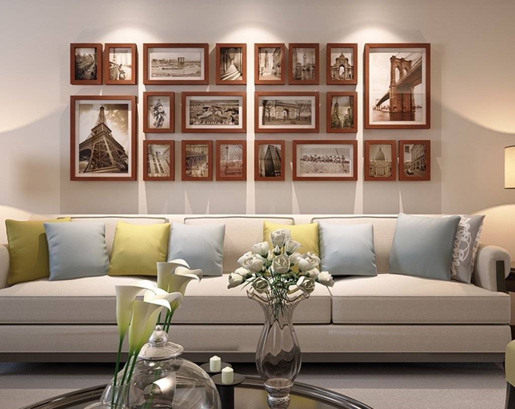 Декор стены над диваном: 10 идей оформления, особенности расположения